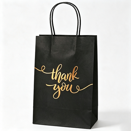 Gold-Foil Thank You Gift Bag – Pack of 10