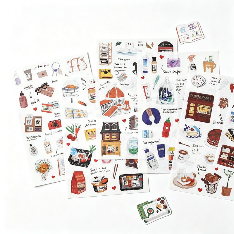 Travel Sketches Decorative Sticker Set