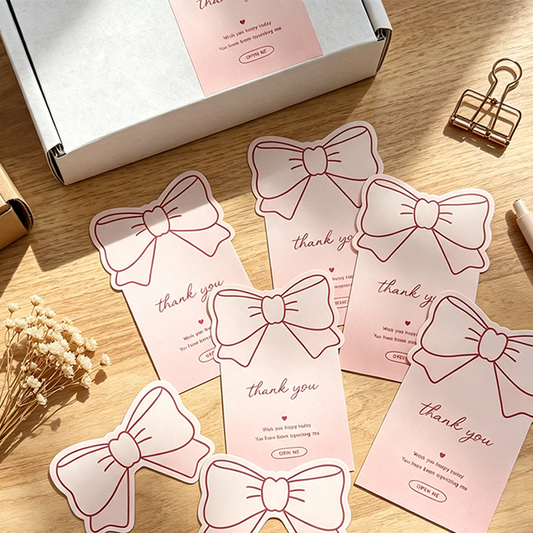 Pink Bow Thank You Cards or Sticker