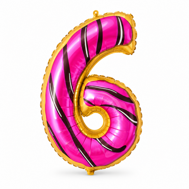Donut Number Birthday Party Foil Balloon