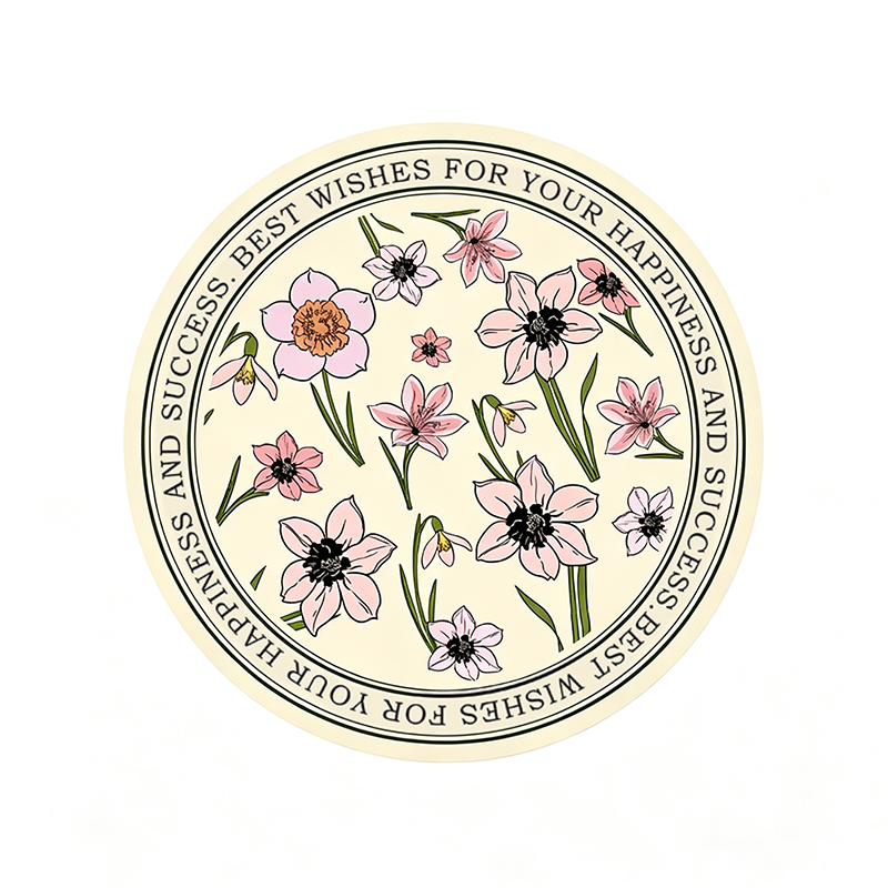 10 Floral Round Diatomite Coaster