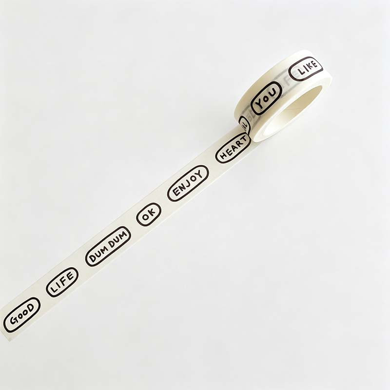 Bubble Letter Washi Tape Sticker Tape