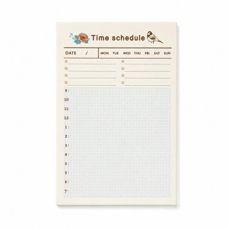 Floral Checklist Memo Pad