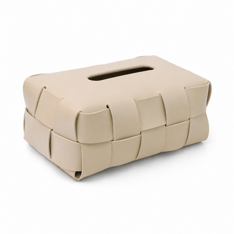 Woven Leather Tissue Holder