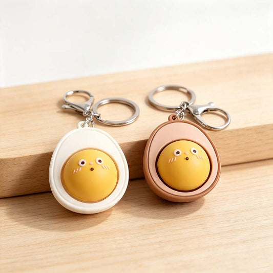 Fried Egg Squeeze Keychain