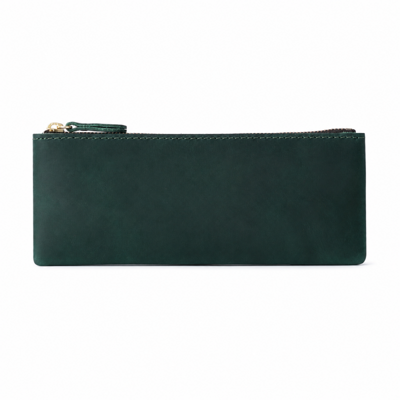 Flat Vintage Leather Pencil Pouch