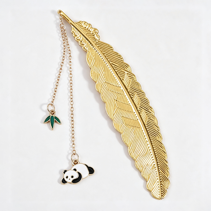 Feather Panda Pendant Bookmark