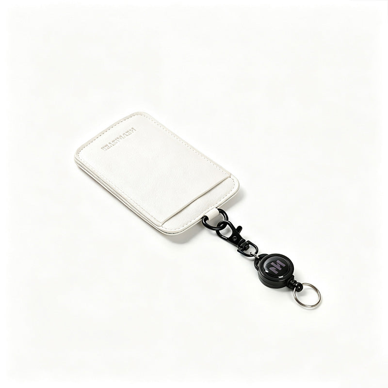 PU Leather Retractable ID Badge Holder