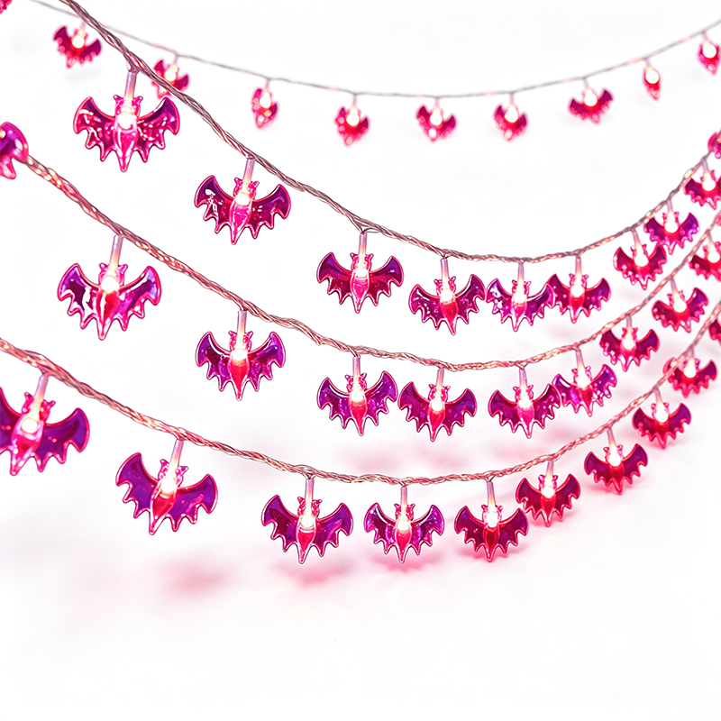 Purple Bat Shaped String Light