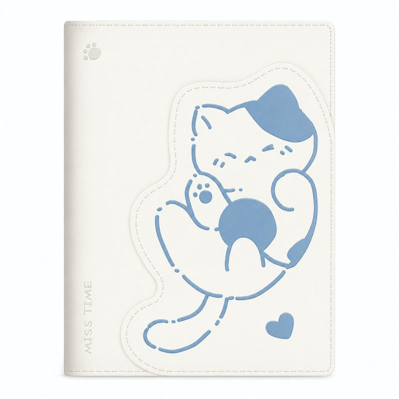 Cute Embossed Faux PU Pocket Journal Notebook