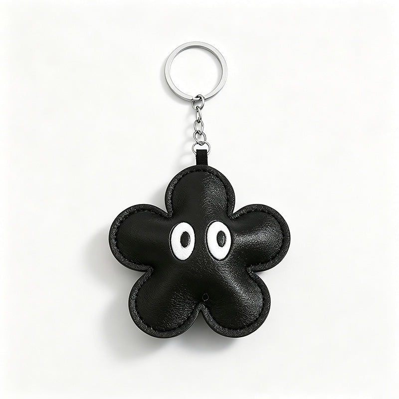 Star & Flower Character PU Leather Keychain