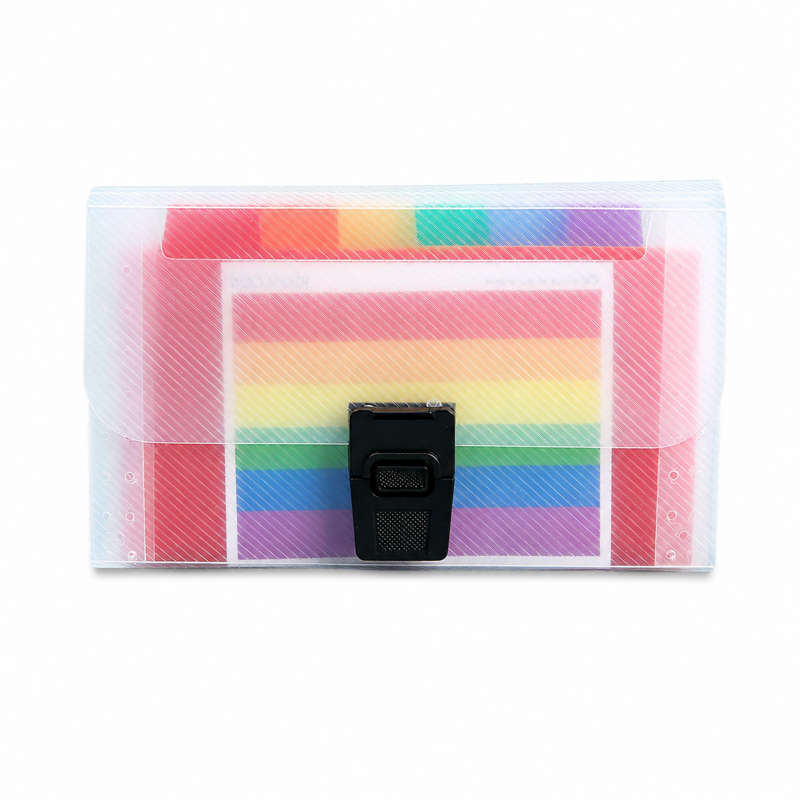 Rainbow Elastic File Organizer Pouch