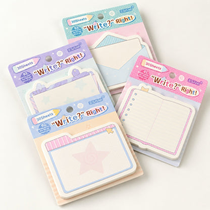 Cute Aesthetic Pastel Sticky Memo Pads – Assorted Set of 48