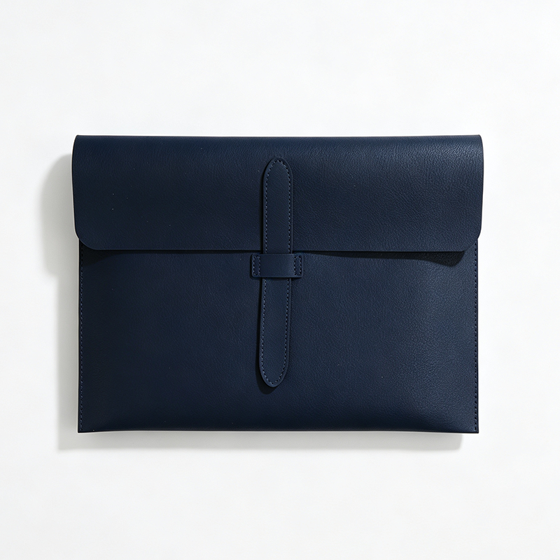 Horizontal PU Leather Latch Flap Document Pouch