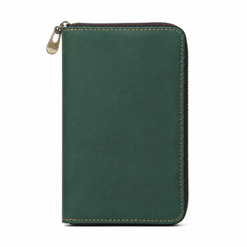 Zip Portfolio Leather Pencil Case