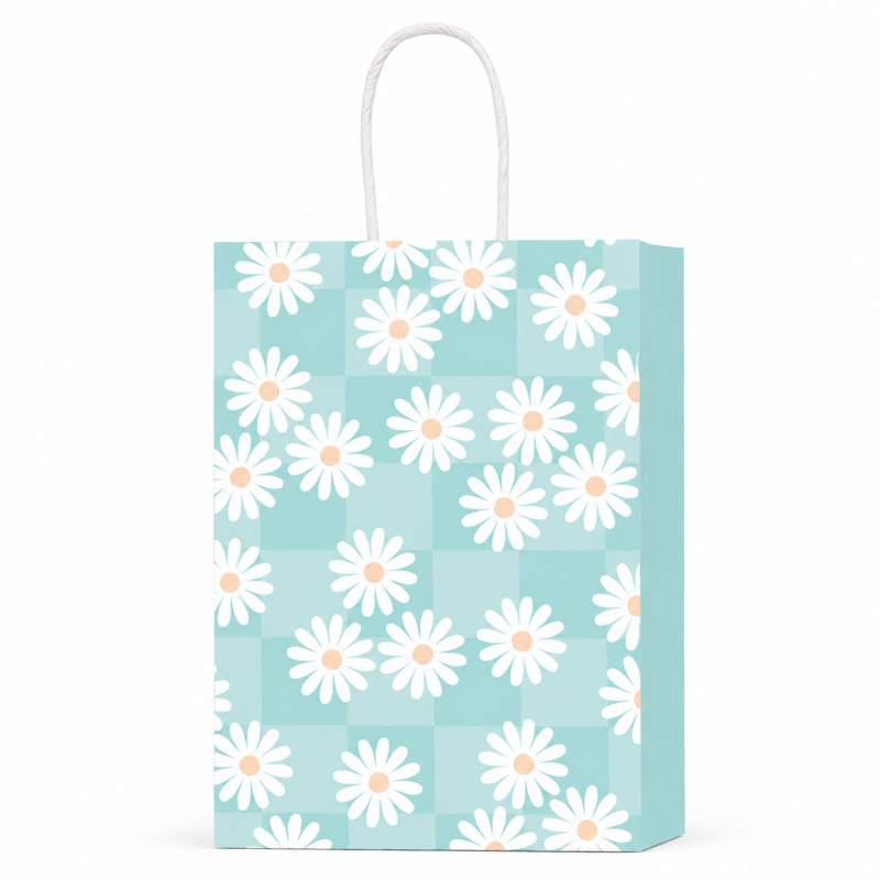 Daisy Floral Kraft Paper Gift Tote Bag