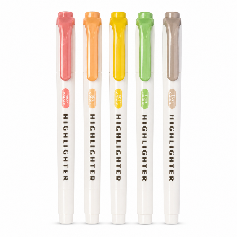 Multicolor Chisel Tip Highlighter Set