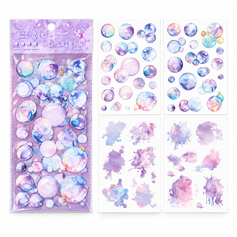 Colorful Watercolor Bubble Stickers