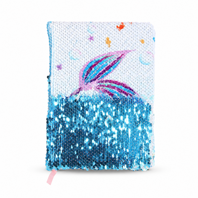 Swan Sequin Plush Journal Notebook