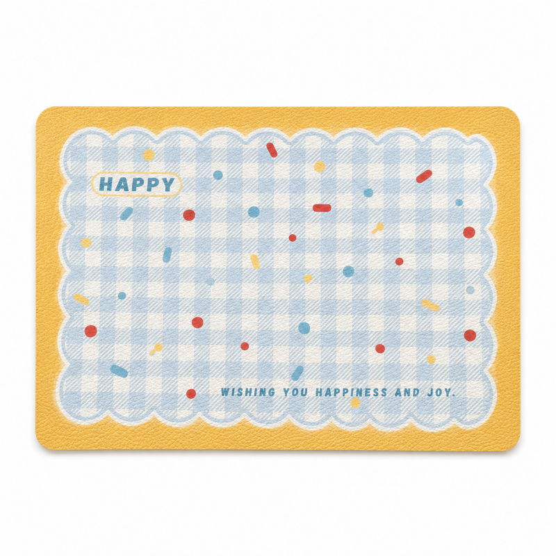 Cream Gingham Waterproof Placemat
