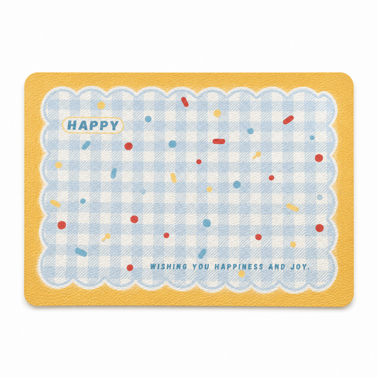Cream Gingham Waterproof Placemat