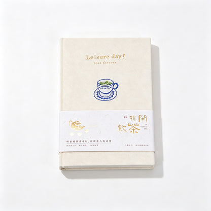 Leisure Tea Time A5 Embroidered Fabric Hardcover Journal