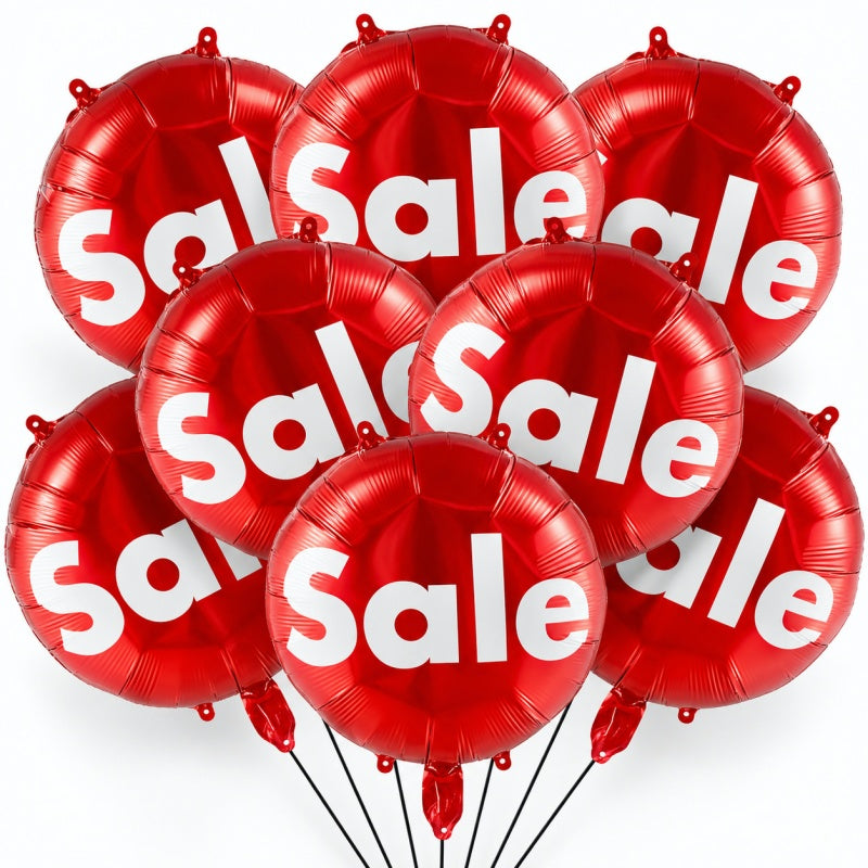 18-Inch SALE Round Foil Balloons – 50-Piece Pack