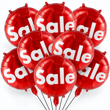 18-Inch SALE Round Foil Balloons – 50-Piece Pack