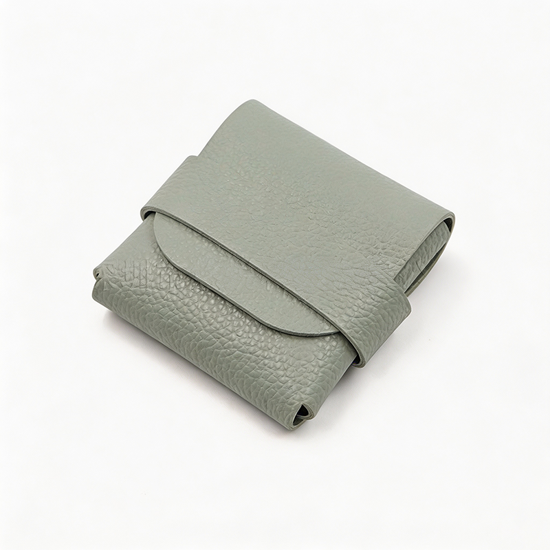 Mini Fold-Over Leather Storage Pouch
