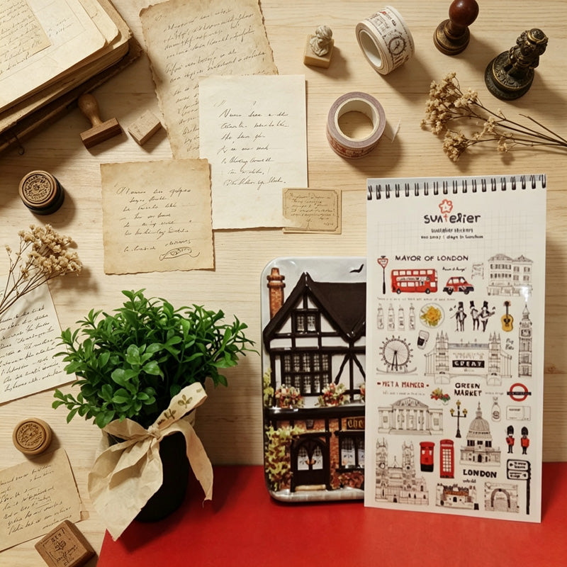 Suatelier Days in London Waterproof PVC Sticker Sheets – Pack of 10