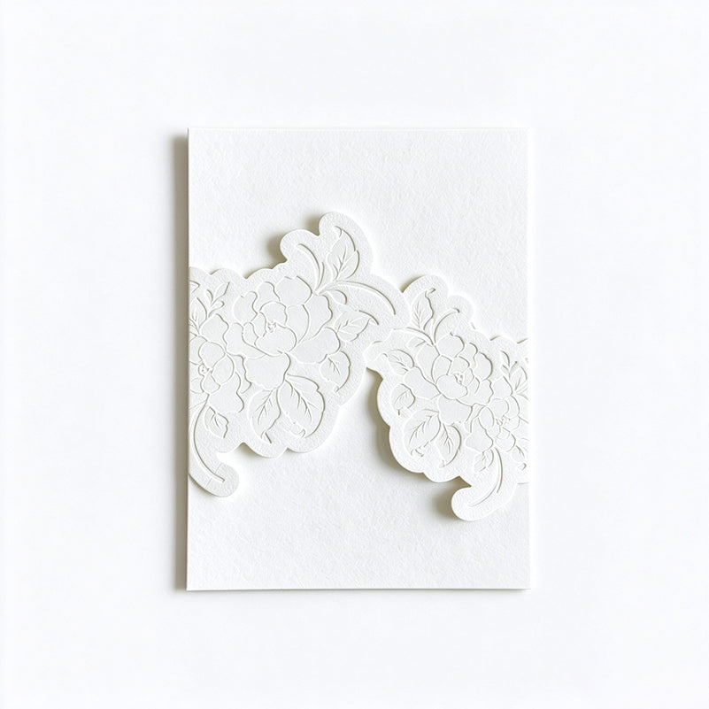 Blind-Embossed Floral Wedding Invitation Set