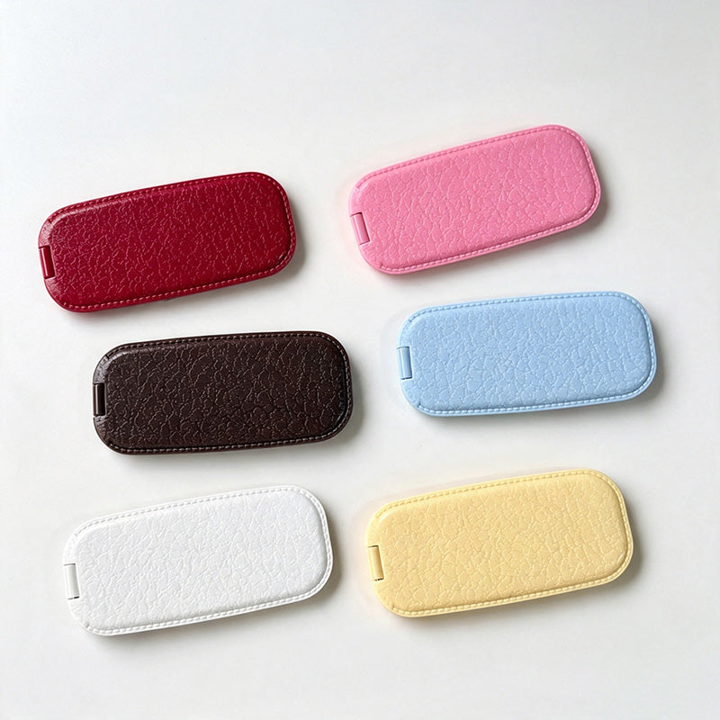 Leather-Texture Flip Mirror Phone Stand