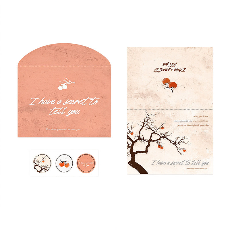 Letterpress Foil-Stamped Greeting Card Set – Envelope & Seal Stickers