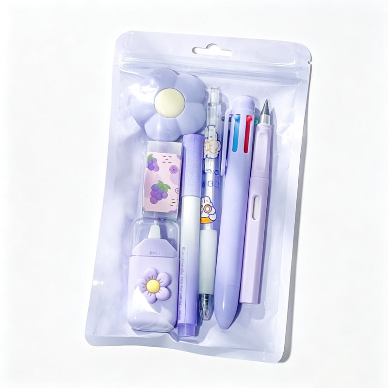 Pastel Seven Piece Study Stationery Set