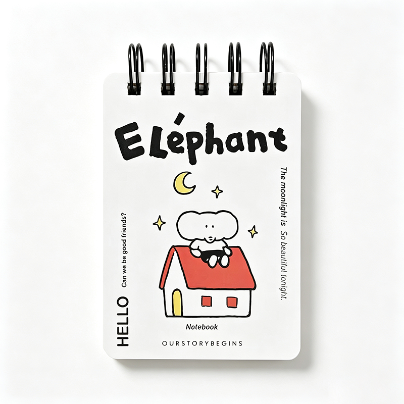 Elephant Character Mini Spiral Notebook
