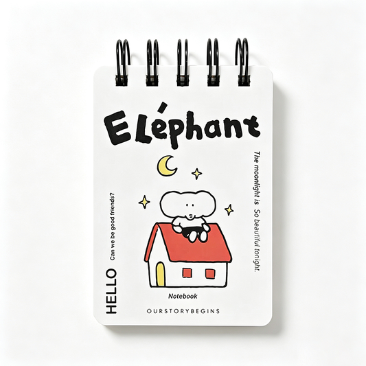 Elephant Character Mini Spiral Notebook