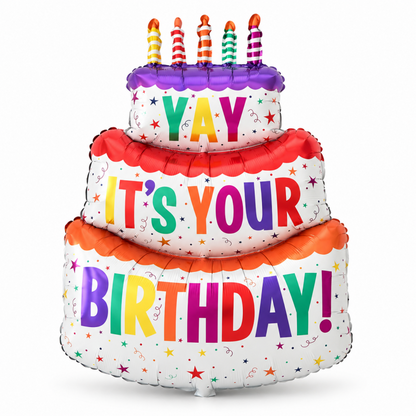 Standing Birthday Cake Foil Balloon