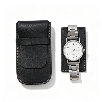 Leather Look Watch Travel Pouch