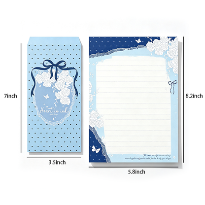 Blue Rose Island Letter & Envelope Set