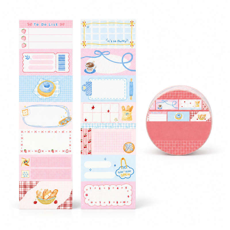 Cafe Dessert Writable Memo Sticker Roll
