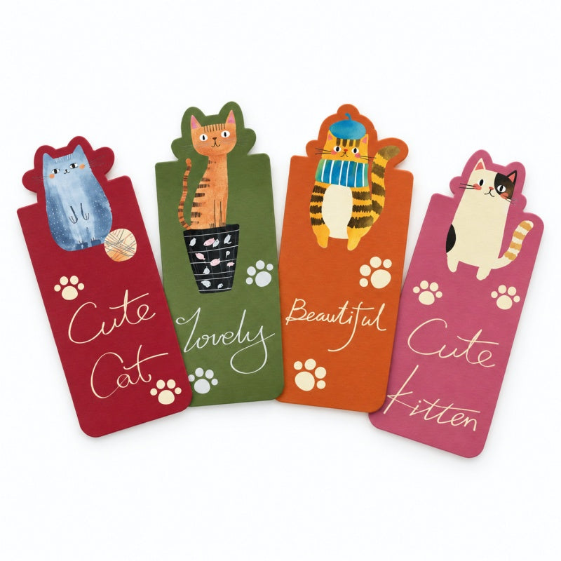 Cute Cat Die-Cut Magnetic Bookmarks
