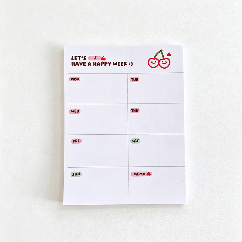 Cherry Checklist Memo Pad