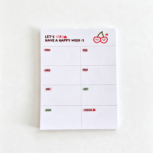 Cherry Checklist Memo Pad