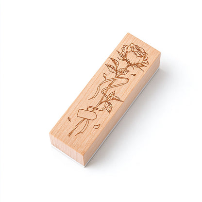 Wildflowers Wooden Rubber Stamp