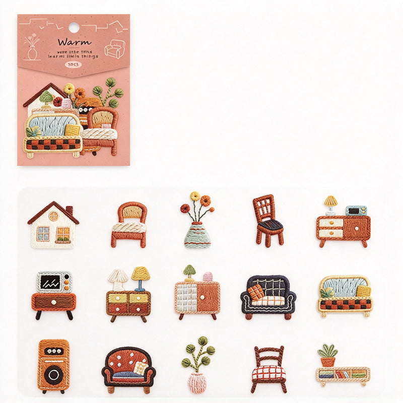 Warm Little Things Sticker Pack - Printed Embroidery Effect