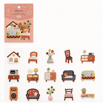 Warm Little Things Sticker Pack - Printed Embroidery Effect