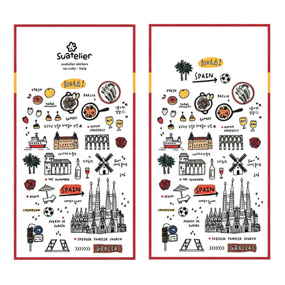 Hola Spain Travel Waterproof Sticker Sheet (MK2GWCT6Z11HST90)