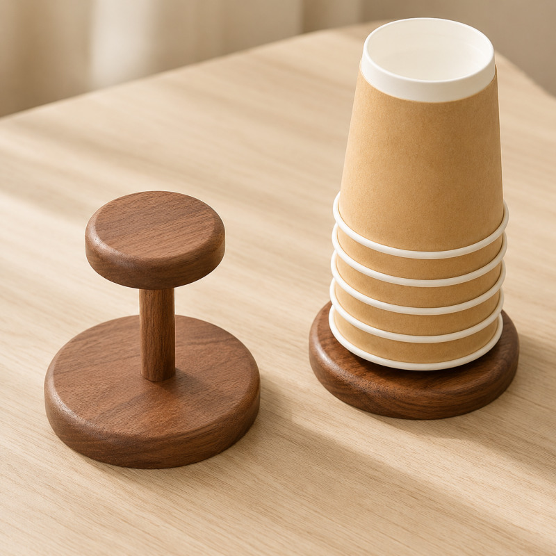 Wooden Cup Display Stand