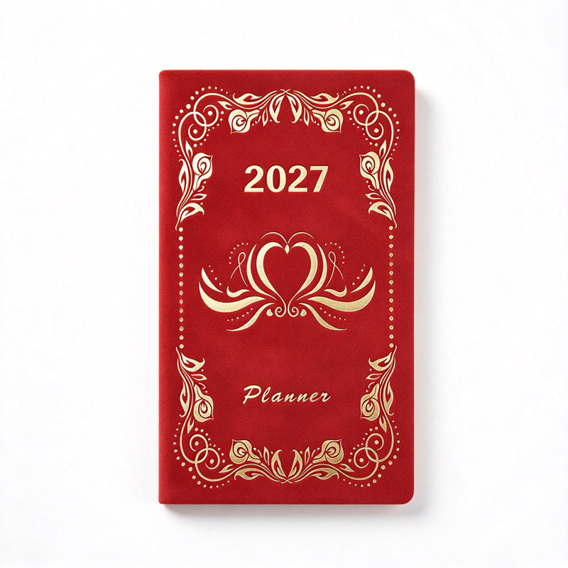 2027 Weekly Planner with Gold-Stamped Soft Leather Cover