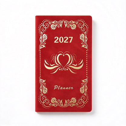 2027 Weekly Planner with Gold-Stamped Soft Leather Cover